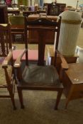 LATE 19TH CENTURY HARDWOOD FRAMED SIDE CHAIR, 113CM HIGH