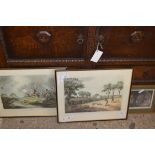 TWO FRAMED COLOURED PRINTS, DUCK SHOOTING AND PARTRIDGE SHOOTING, 57CM WIDE