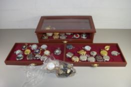 CASE CONTAINING A COLLECTION OF MODERN QUARTZ MOVEMENT POCKET WATCHES