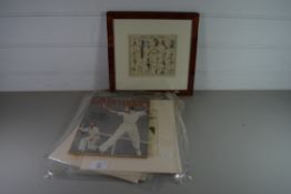 MIXED LOT COMPRISING CARRINGTON BOWLES HAND COLOURED ROAD MAP - MELTON MOWBRAY TO BARNSLEY,