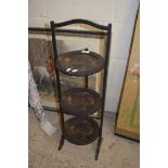 ORIENTAL BLACK LACQUERED THREE TIER CAKE STAND, 78CM HIGH