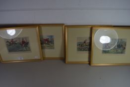 FOUR FRAMED HUNTING PRINTS