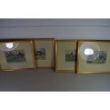 FOUR FRAMED HUNTING PRINTS