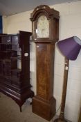 WOOLMER, REEPHAM, AN ANTIQUE OAK 8-DAY LONGCASE CLOCK FITTED WITH REPAINTED DIAL TO A FITTED 8-DAY