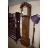 WOOLMER, REEPHAM, AN ANTIQUE OAK 8-DAY LONGCASE CLOCK FITTED WITH REPAINTED DIAL TO A FITTED 8-DAY