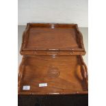 SET OF THREE MODERN CHINESE HARDWOOD SERVING TRAYS