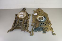 TWO BRASS FRAMED WALL CLOCKS WITH QUARTZ MOVEMENTS