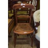 SINGLE VICTORIAN BEECHWOOD FRAMED CANE SEATED BEDROOM CHAIR