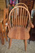 PAIR OF PINE STICK BACK KITCHEN CHAIRS