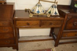 20TH CENTURY OAK TWO-DRAWER SIDE TABLE