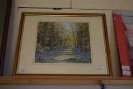 JANE DALTON, SANDRINGHAM BLUEBELLS, ACRYLIC, FRAMED AND GLAZED, 49CM WIDE