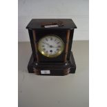 LATE 19TH/EARLY 20TH CENTURY MANTEL CLOCK IN EBONISED CASE