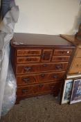 MAHOGANY VENEERED MOCK CHEST TV CABINET WITH PULL UP FRONT