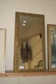 EARLY 20TH CENTURY BRASS FRAMED WALL MIRROR, 57CM HIGH