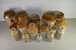 COLLECTION OF STONEWARE STORAGE JARS AND OTHER MIXED ITEMS