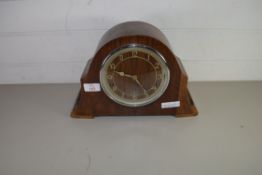 ART DECO PERIOD MANTEL CLOCK IN WALNUT VENEERED CASE