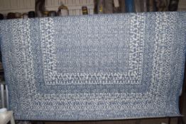 Flat weave blue rug, 200 x 290cm