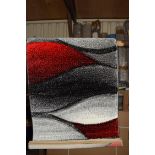 Zipcode design rug, Janiya, in red/grey, 60 x 110cm. RRP £21.99