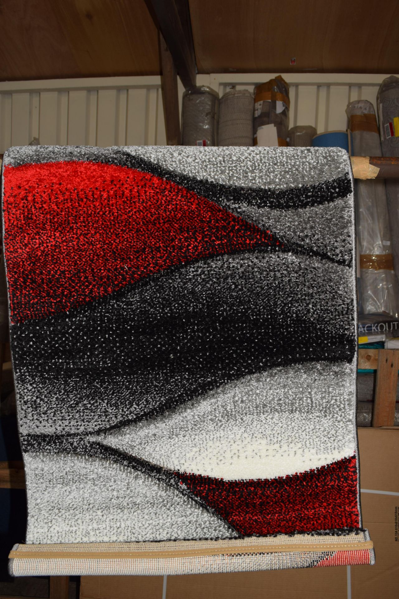 Zipcode design rug, Janiya, in red/grey, 60 x 110cm. RRP £21.99