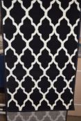 Fife tufted black rug runnger, 60 x 240cm