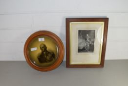 NELSON INTEREST: DECORATED PLATE DEPICTING NELSON SET IN AN OAK FINISH FRAME, TOGETHER WITH A