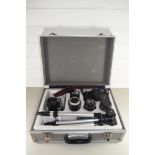AKITA ROYAL ONE SLR CAMERA IN CASE WITH ACCESSORIES TOGETHER WITH A ZENIT EM SLR CAMERA