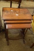 NEST OF THREE MAHOGANY OCCASIONAL TABLES