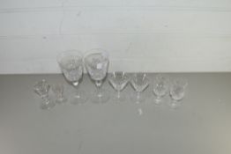 COLLECTION OF CUT GLASS DRINKING GLASSES