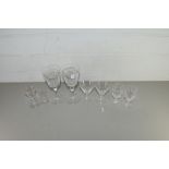 COLLECTION OF CUT GLASS DRINKING GLASSES