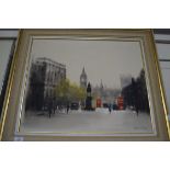 KLITZ, STUDY OF A LONDON STREET SCENE, OIL ON CANVAS, 75CM WIDE