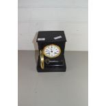 SCHERER A PARIS, A LATE 19TH CENTURY BLACK SLATE MANTEL CLOCK WITH BRASS MOVEMENT STRIKING ON A