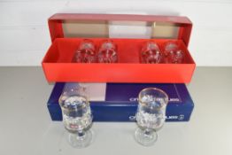 TWO BOXES MODERN DRINKING GLASSES