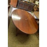 20TH CENTURY MAHOGANY DROP LEAF OVAL COFFEE TABLE, 142CM WIDE