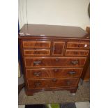 MAHOGANY VENEERED MOCK CHEST TV CABINET WITH PULL UP FRONT