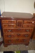 MAHOGANY VENEERED MOCK CHEST TV CABINET WITH PULL UP FRONT