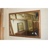 RECTANGULAR WALL MIRROR IN FOLIATE MOULDED FRAME, 80CM WIDE