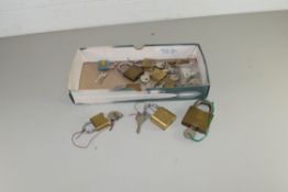 BOX OF PADLOCKS AND KEYS