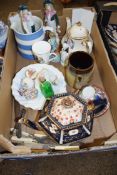 BOX CONTAINING CERAMICS, CUTLERY AND OTHER ITEMS