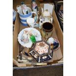 BOX CONTAINING CERAMICS, CUTLERY AND OTHER ITEMS