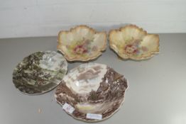 PAIR OF ROYAL DEVON LEAF FORMED DRAINER DISHES, TOGETHER WITH TWO JOHNSON BROS BOWLS