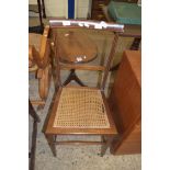 EDWARDIAN MAHOGANY FRAMED SIDE CHAIR WITH CANE SEAT