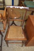 EDWARDIAN MAHOGANY FRAMED SIDE CHAIR WITH CANE SEAT