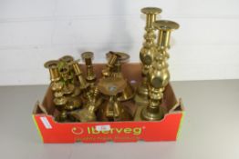 COLLECTION OF BRASS CANDLESTICKS