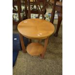 G-PLAN STYLE CIRCULAR TWO-TIER OCCASIONAL TABLE, TOP 50CM DIAM