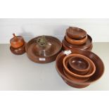 SELECTION OF TURNED WOODEN BOWLS