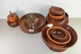 SELECTION OF TURNED WOODEN BOWLS