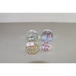 FOUR VARIOUS 20TH CENTURY GLASS PAPERWEIGHTS TO INCLUDE CAITHNESS AND PERTHSHIRE (4)