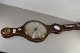 E L BROOKS, DEREHAM, MAHOGANY CASED BANJO BAROMETER