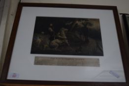 19TH CENTURY MONOCHROME PRINT "THE EARTH STOPPER STOPP'D", FRAMED AND GLAZED, 55CM WIDE