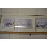 AFTER DAVID ROBERTS, THREE COLOURED LITHOGRAPHS, "JERUSALEM FROM THE SOUTH", "FORTRESS OF AQOBA" AND